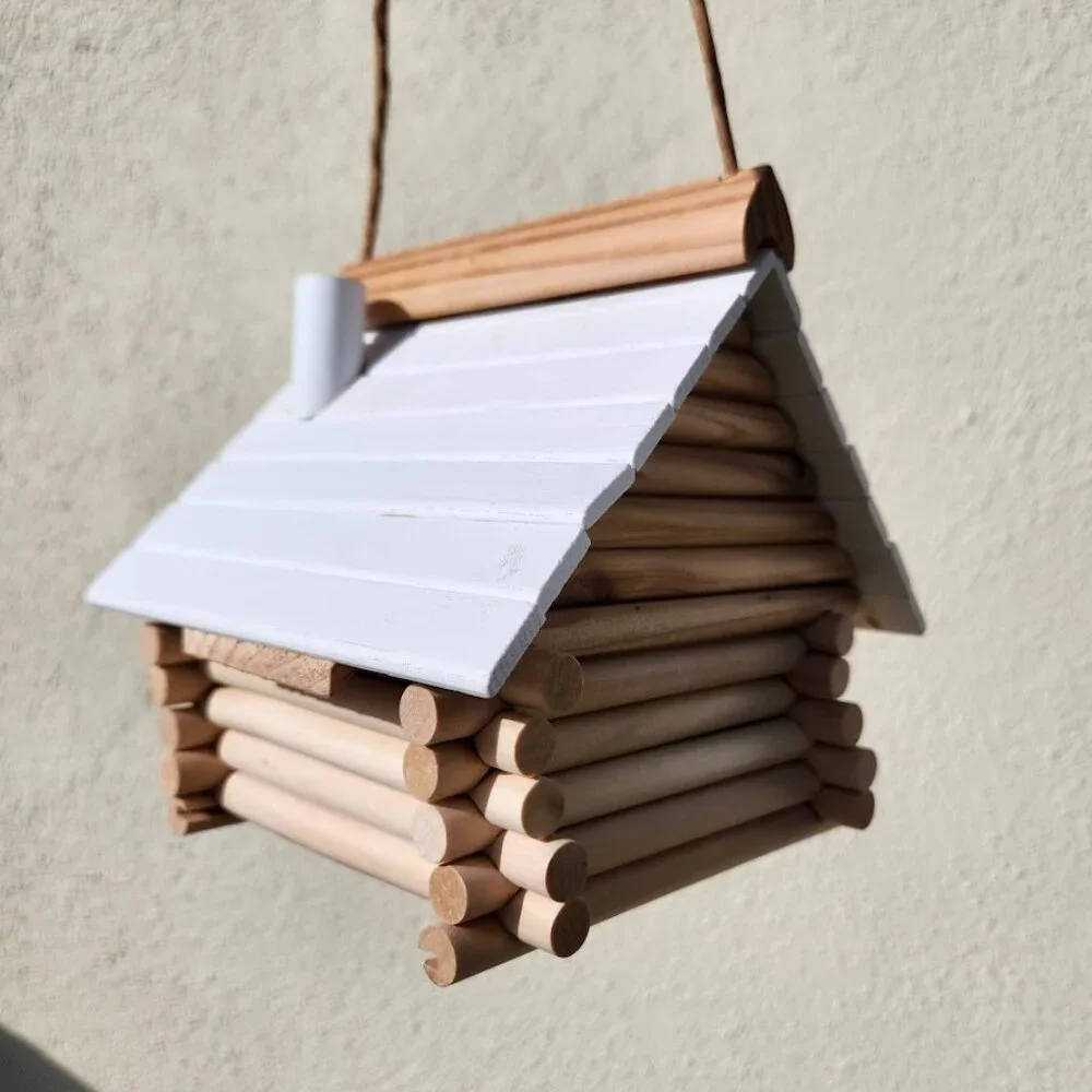 Handmade Lincoln Logs Birdhouse Bird House Garden Decor Insect Hotel 7.7